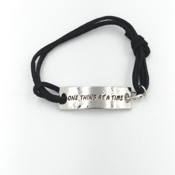 adjustable motivational /Inspirational leather bracelets (one thing at a time)