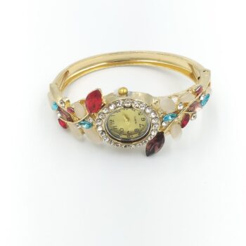 luxury diamond flower retro watch bracelet/womens (multicolor)