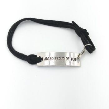 adjustable motivational /Inspirational leather bracelets (Iam so proud of you)