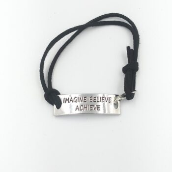 adjustable motivational /Inspirational leather bracelets (imagine, believe, achieve)