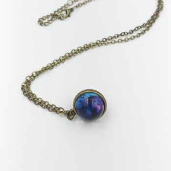 outer space double sided pendant necklace (Deep space)