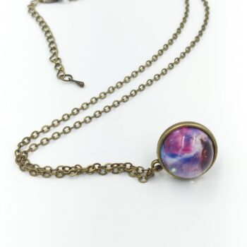 outer space double sided pendant necklace (Pink cloud)