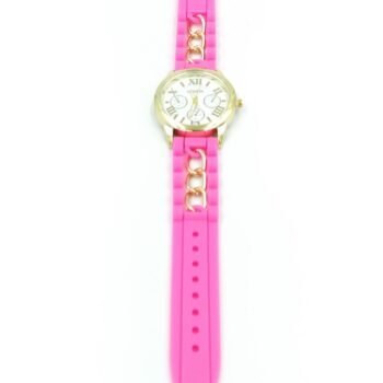men/women fashion watches (Dark pink band)