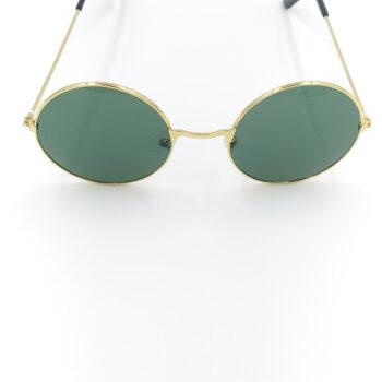 70’s style round retro vintage hippie sunglasses men/women (dark green)