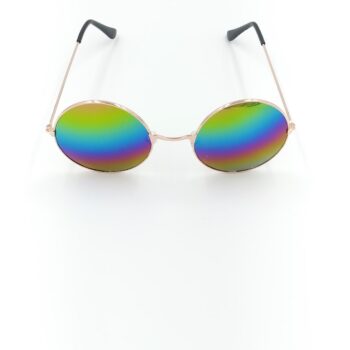 70’s style round retro vintage hippie sunglasses men/women (rainbow)