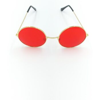 70’s style round retro vintage hippie sunglasses men/women (red)