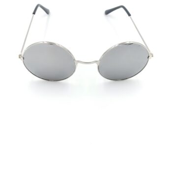 70’s style round retro vintage hippie sunglasses men/women (silver)