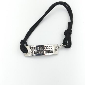 adjustable motivational /Inspirational leather bracelets (see the good in everything)