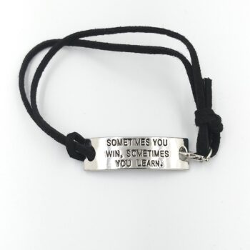 adjustable motivational /Inspirational leather bracelets (sometimes you win, sometimes you learn)