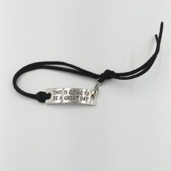 adjustable motivational /Inspirational leather bracelets (this is going to be a great day)