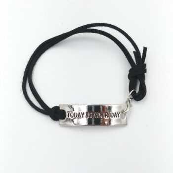 adjustable motivational /Inspirational leather bracelets (today is your day)
