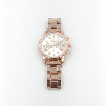 Dress watch Analog quartz men/women gold stainless steel band (whiteface)