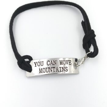 adjustable motivational /Inspirational leather bracelets (you can move mountains)